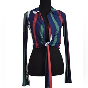 GoodTime USA Tie Front Crop Top